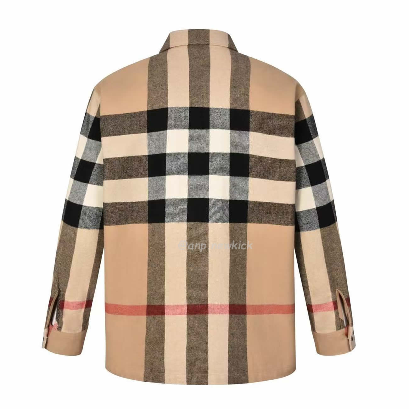 Burberry Check Wool Cotton Zip Front Shirt (4) - www.newkick.org
